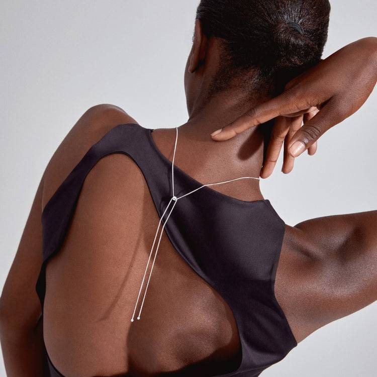 Pilgrim MSF Halskette, Gehämmerter, Viereckiger Anhänger, Versilbert