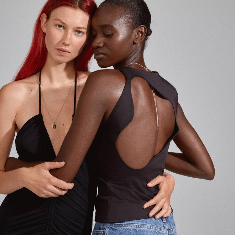 Pilgrim MSF Halskette, Gehämmerter, Viereckiger Anhänger, Versilbert