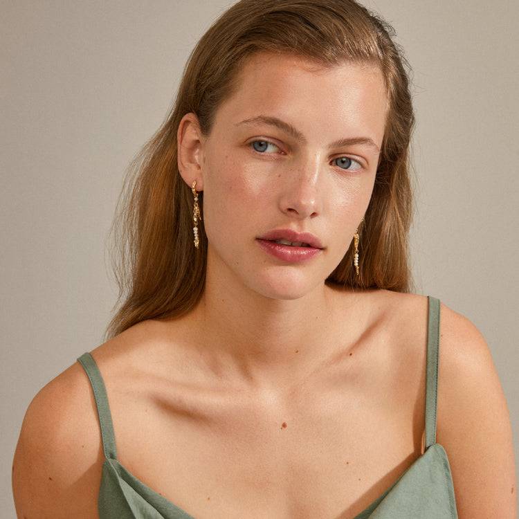 Pilgrim NIYA Ohrringe Aus Recycelten Süßwasserperlen, Vergoldet