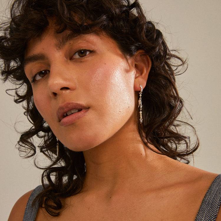 Pilgrim NIYA Ohrringe Aus Recycelten Süßwasserperlen, Versilbert