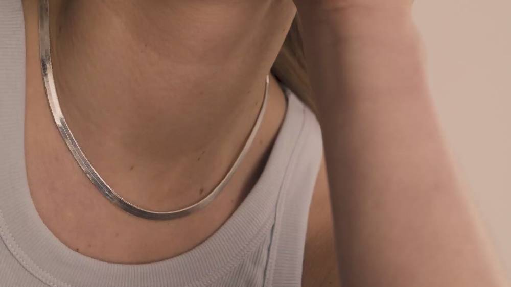 Pilgrim NOREEN Recycelte Flache Schlangenkette Halskette, Versilbert