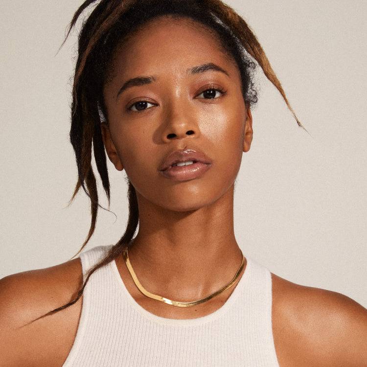 Pilgrim NOREEN Recycelte Flache Schlangenkette, Vergoldet