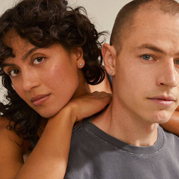 Pilgrim OAKLEY Recycelte Seestern-Ohrringe Versilbert