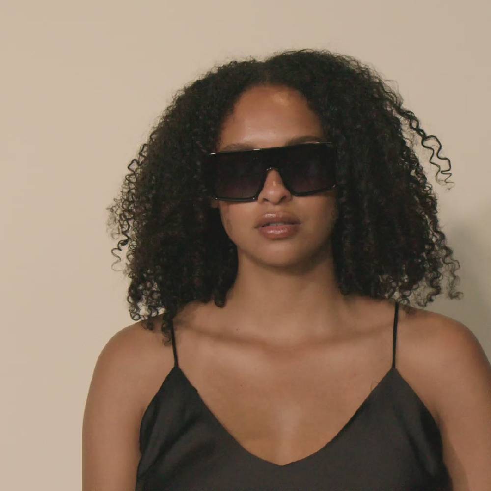 Pilgrim OCEANE Eckig Geformte Shield-Sonnenbrille Schwarz