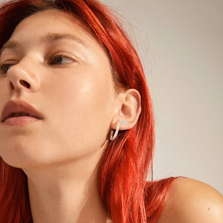 Pilgrim OPTIMISM Schlangenketten-Creolen Und Ohrstecker, Versilbert