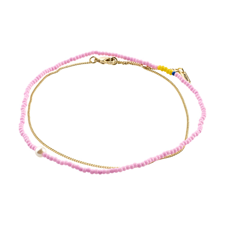 Pilgrim PALOMA Fußkettchen, 2-in-1-Set, violett und vergoldet