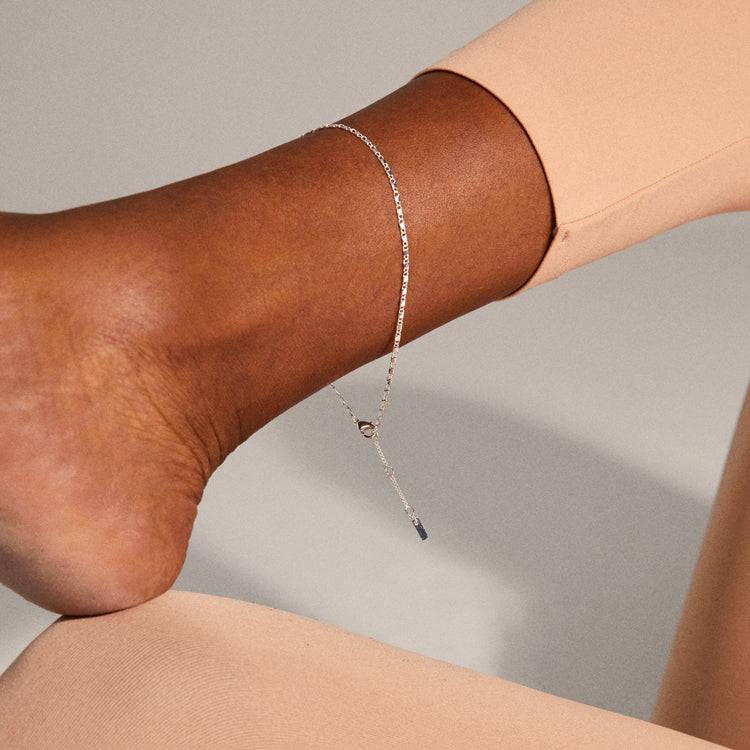 Pilgrim PARISA Recyceltes Flaches Gliederfußkettchen, Versilbert