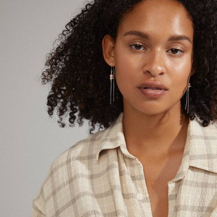 Pilgrim PAUSE Mehrfarbige Kettchenohrringe, Versilbert