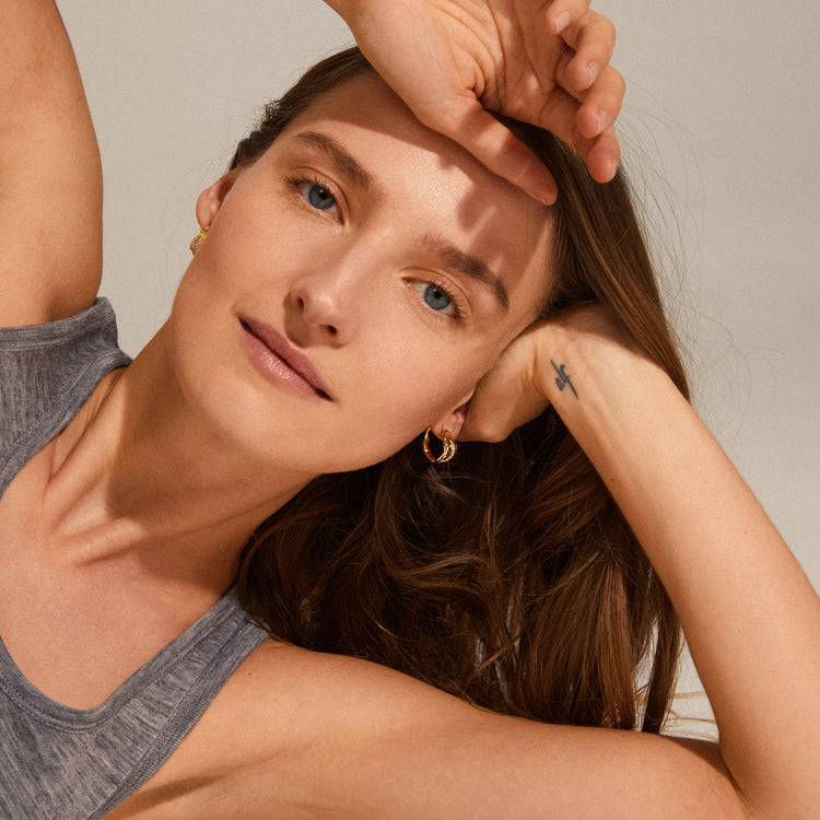 Pilgrim PIA Organisch Geformte Kristall-Hoop-Ohrringe, Vergoldet