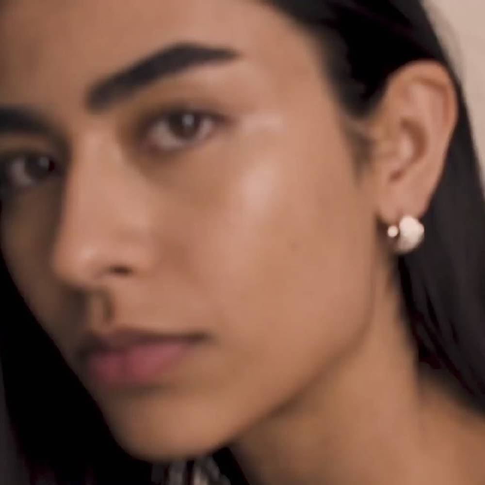 Pilgrim PIA Organisch Geformte Kristall-Hoop-Ohrringe, Versilbert