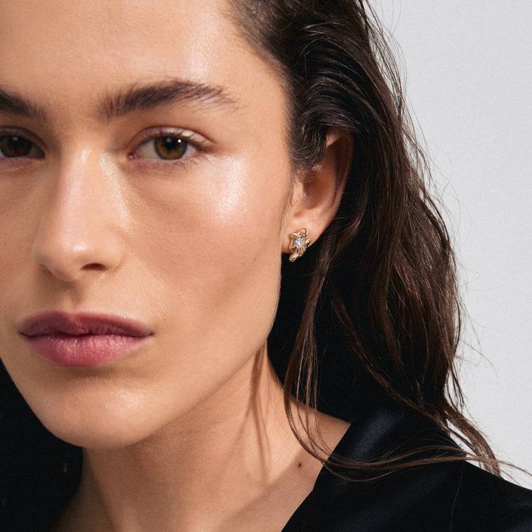 Pilgrim AIAS Recycelte Kristallohrringe Vergoldet