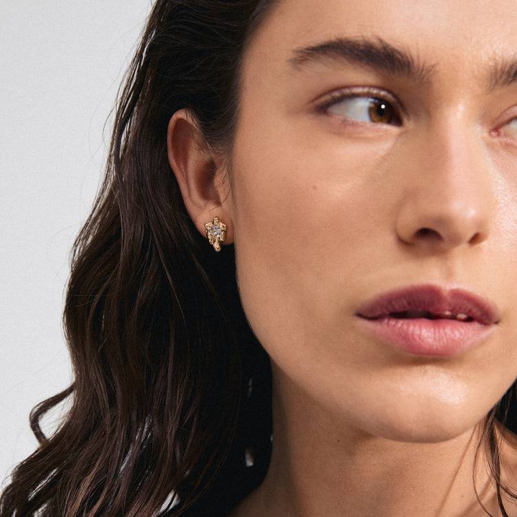 Pilgrim AIAS Recycelte Kristallohrringe Vergoldet