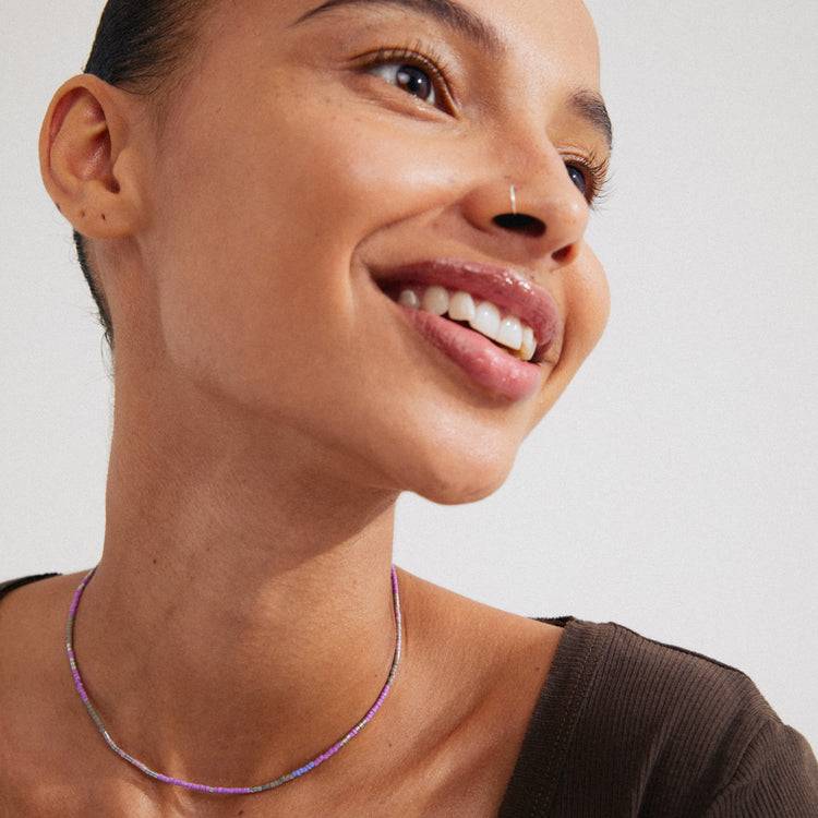 Pilgrim ALISON Halskette Lila, Versilbert