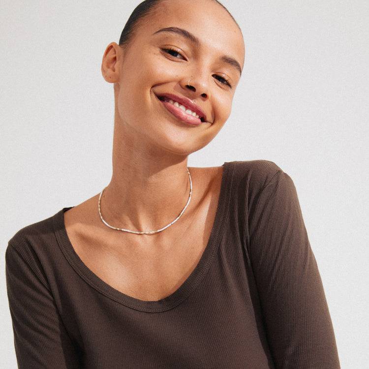 Pilgrim ALISON Halskette Weiß, Vergoldet