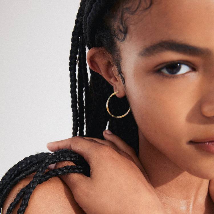 Pilgrim ALISON Hoop-Ohrringe Braun/vergoldet