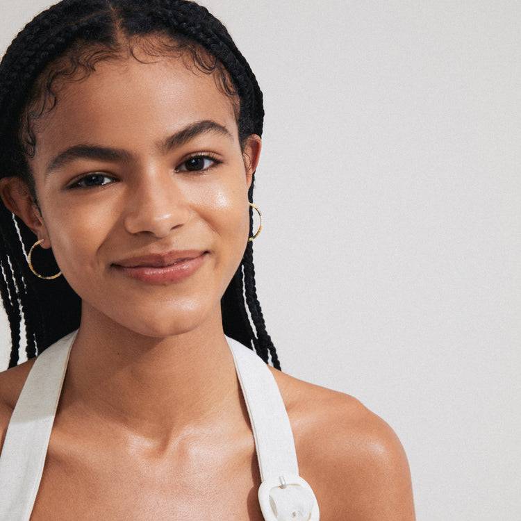 Pilgrim ALISON Hoop-Ohrringe Braun/vergoldet