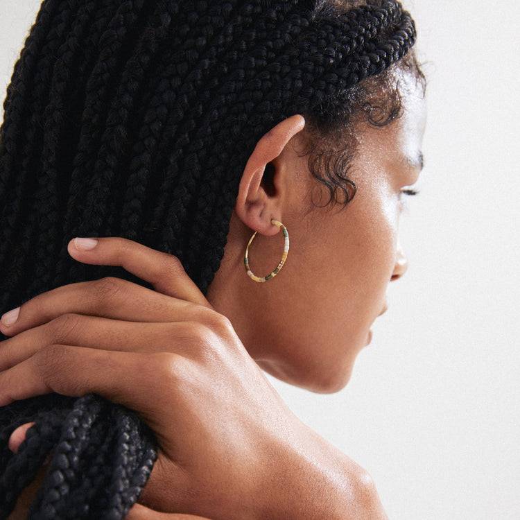 Pilgrim ALISON Hoop-Ohrringe Braun/vergoldet