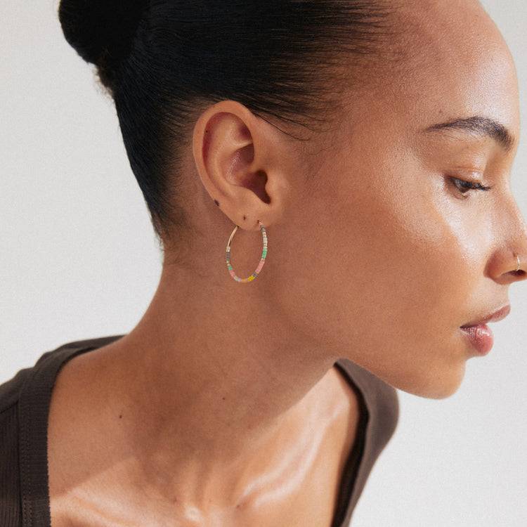 Pilgrim ALISON Hoop-Ohrringe Rosa/vergoldet