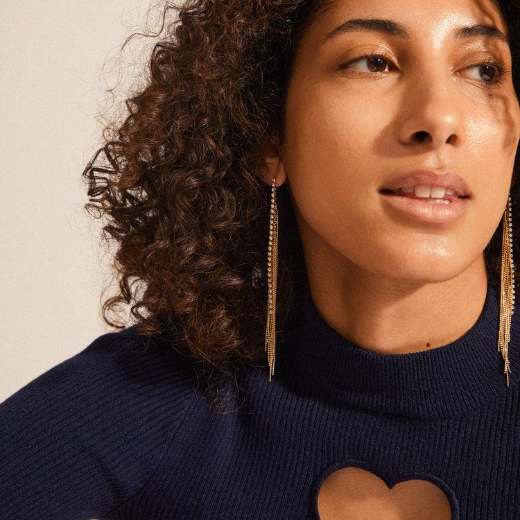 Pilgrim ANE Kristall-Wasserfall-Ohrringe, Vergoldet