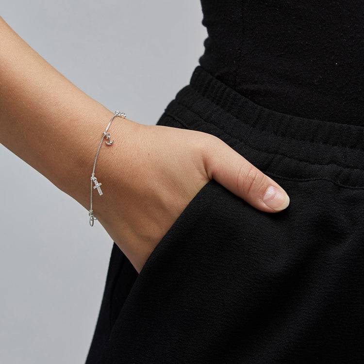 Pilgrim ANET Kristallarmband, Versilbert