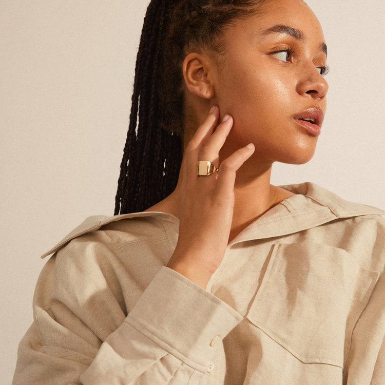 Pilgrim ANNI Rustikaler Siegelring, Vergoldet