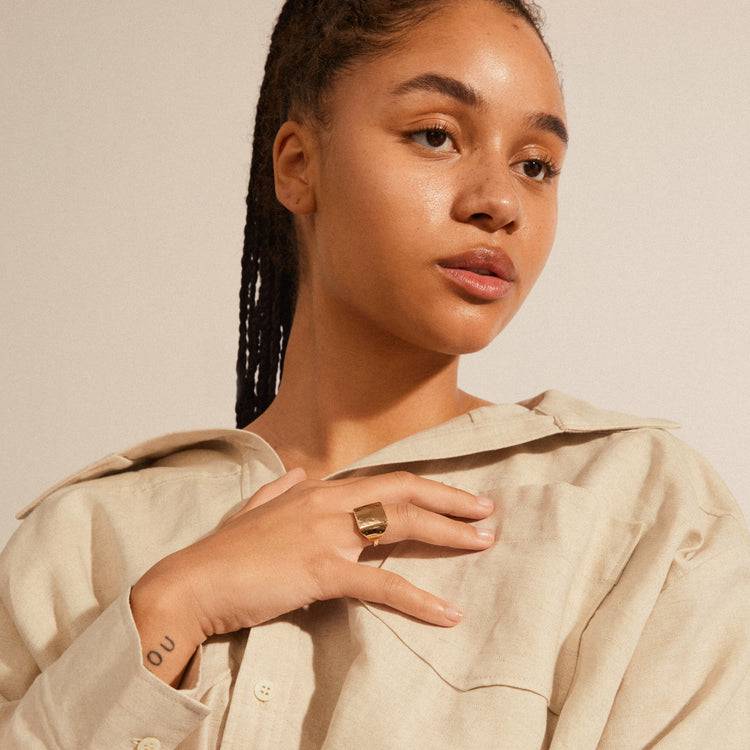 Pilgrim ANNI Rustikaler Siegelring, Vergoldet