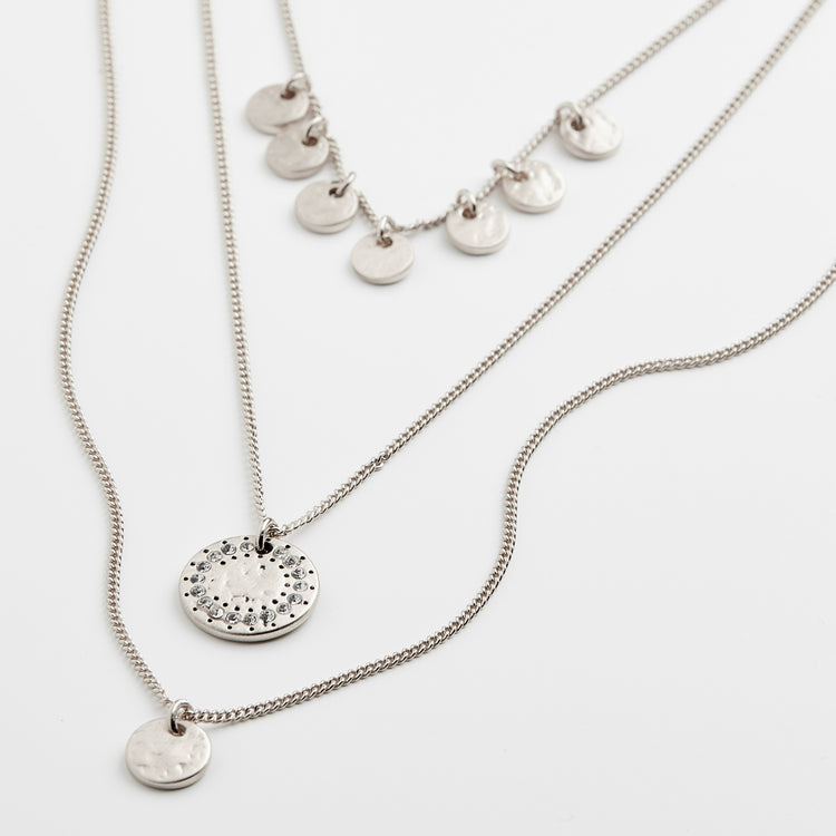 Pilgrim ARDEN 3-in-1 Kristallhalskette Versilbert