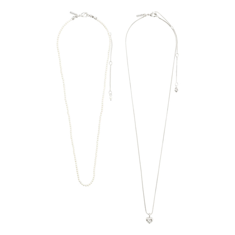 Pilgrim ARLET Halskette 2-in-1 Set, Versilbert