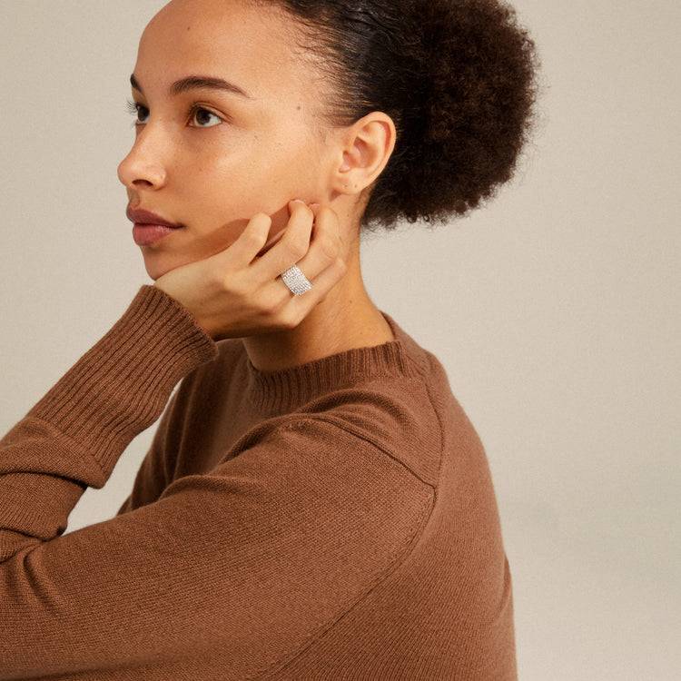 Pilgrim ASPEN Recycelte Kristall Ring Versilbert