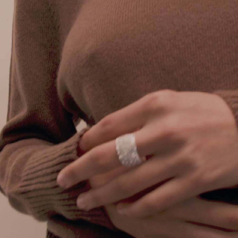 Pilgrim ASPEN Recycelte Kristall Ring Versilbert