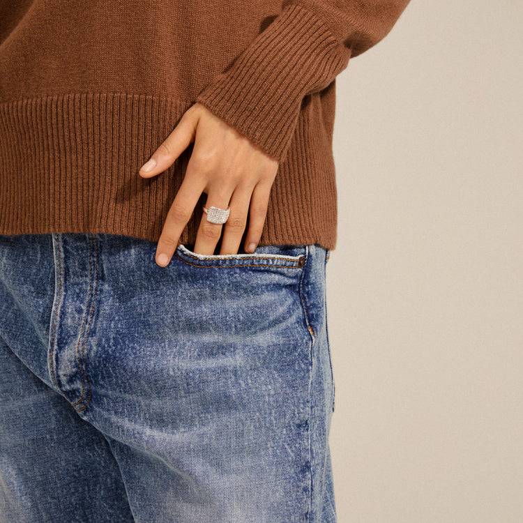 Pilgrim ASPEN Recycelte Kristall Ring Versilbert