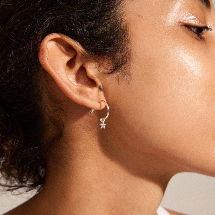 Pilgrim AVA Recycelte Sterne-Creolen, Versilbert