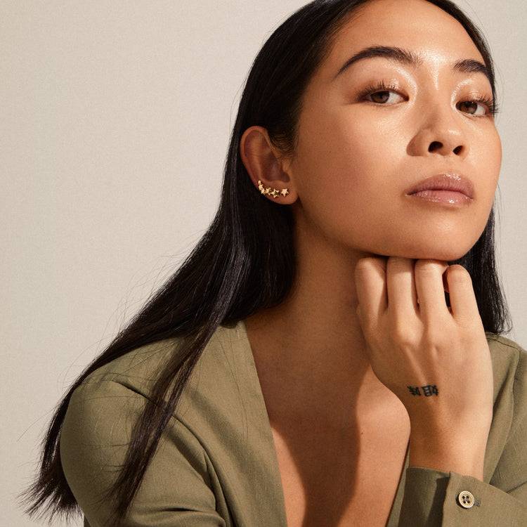 Pilgrim AVA Recycelte Sternohrringe, Vergoldet