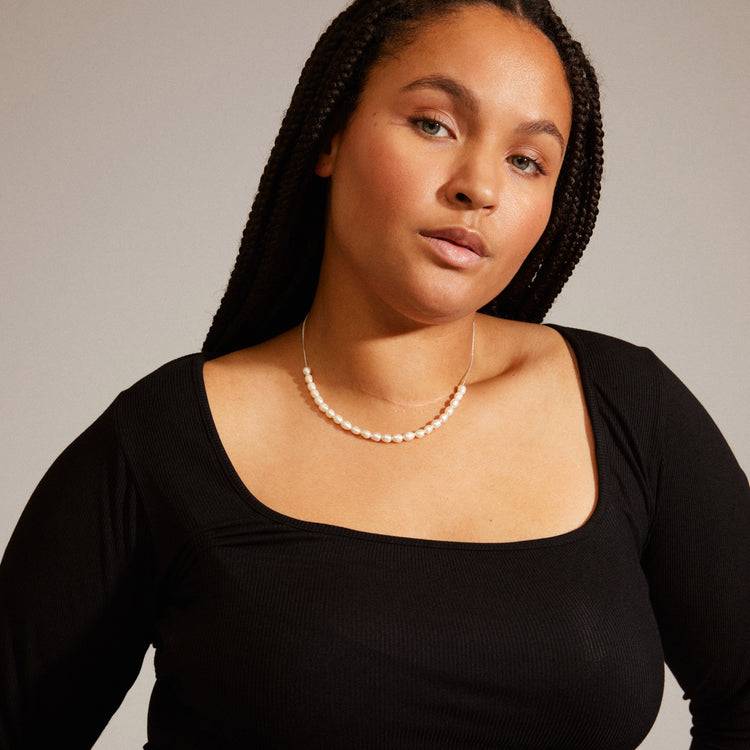 Pilgrim BERTHE Perlen-Halskette Versilbert