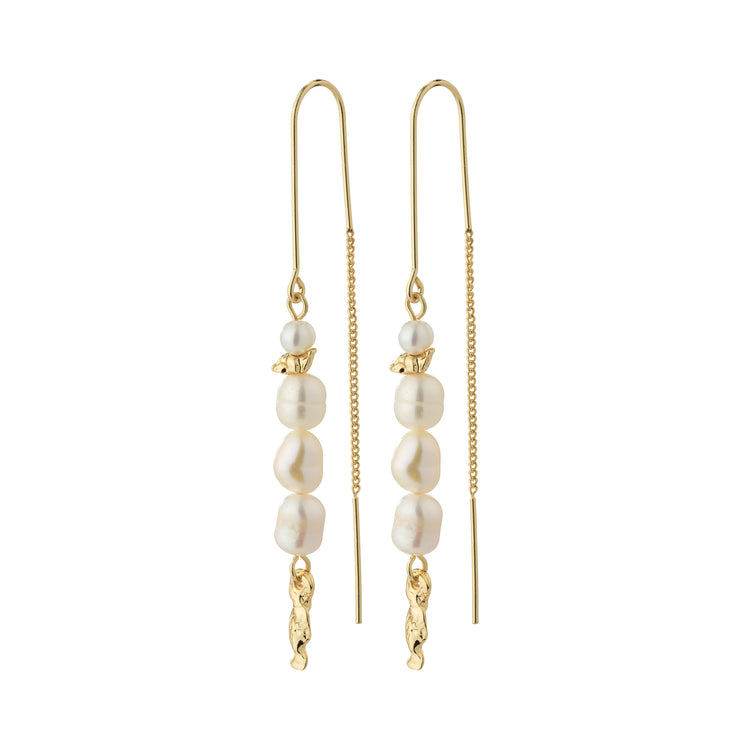 Pilgrim BERTHE Perlen-Kettenohrringe vergoldet