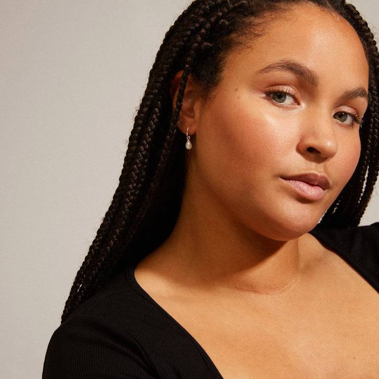 Pilgrim BERTHE Recycelte Perlen-Creolen Versilbert