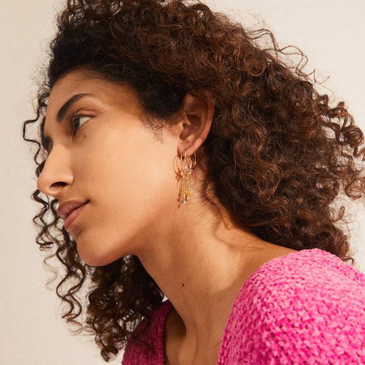 Pilgrim CASSANDRA Bunte Sommercreolen, Vergoldet