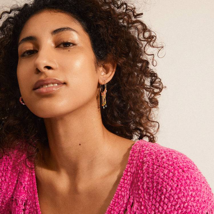 Pilgrim CASSANDRA Bunte Sommercreolen, Vergoldet