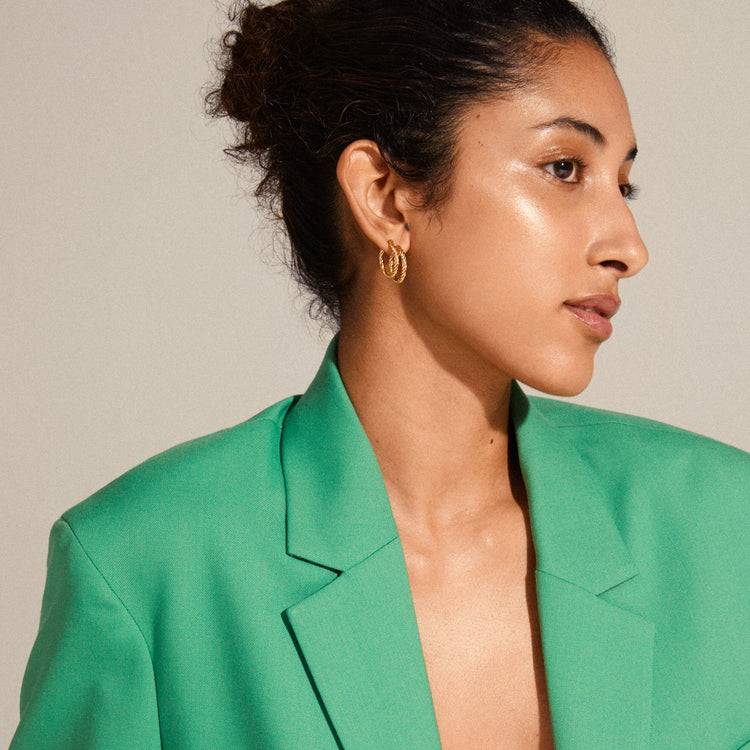 Pilgrim CECE Recycelte Gedrehte Creolen, Vergoldet