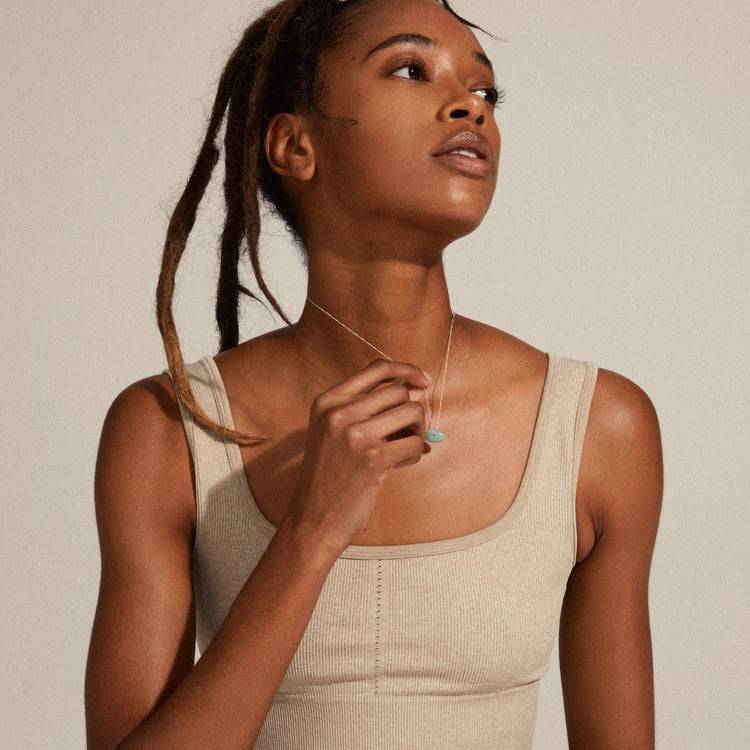 Pilgrim CHAKRA Amazonit Halskette Versilbert