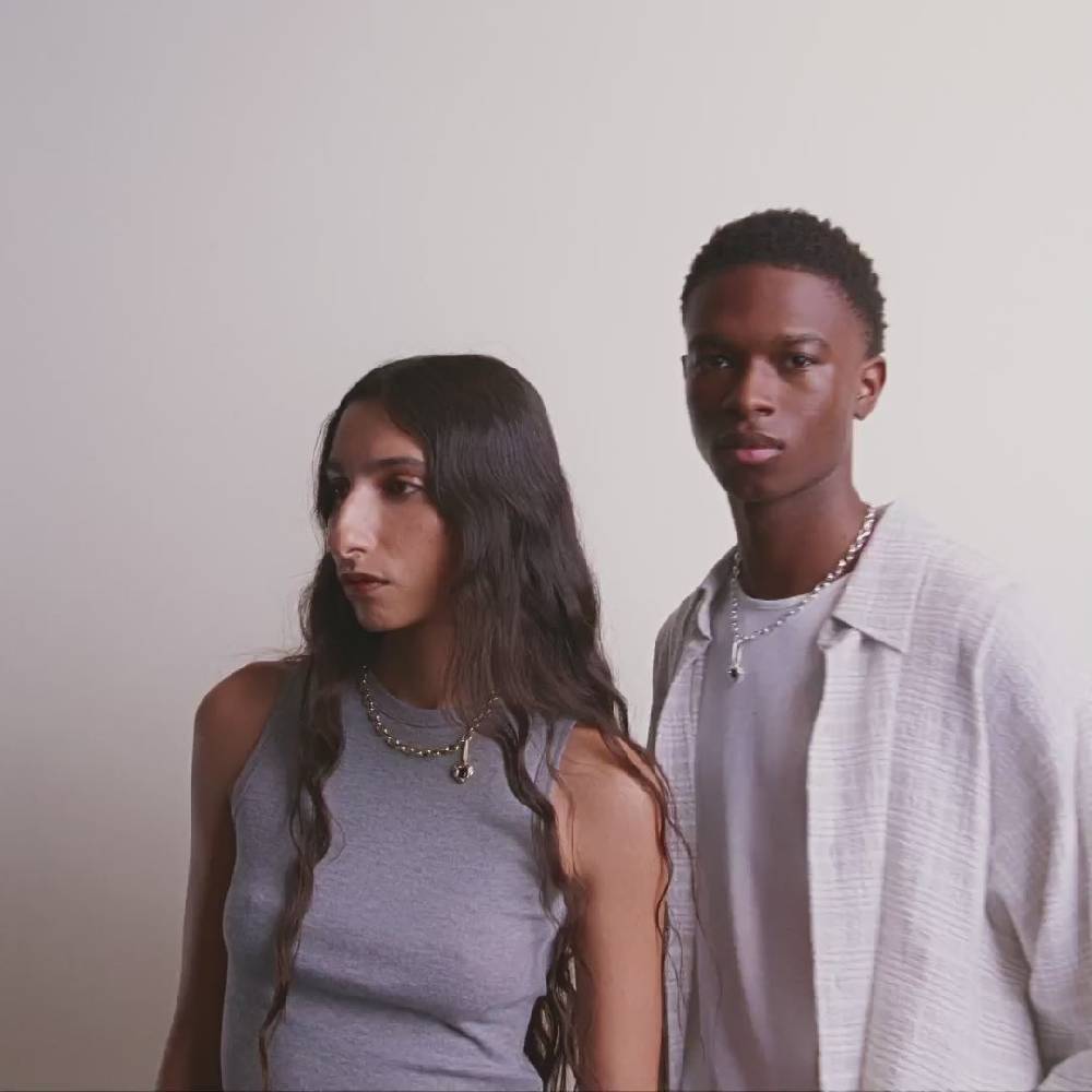 Pilgrim CHARM Schwarzer Achat Anhänger, Versilbert