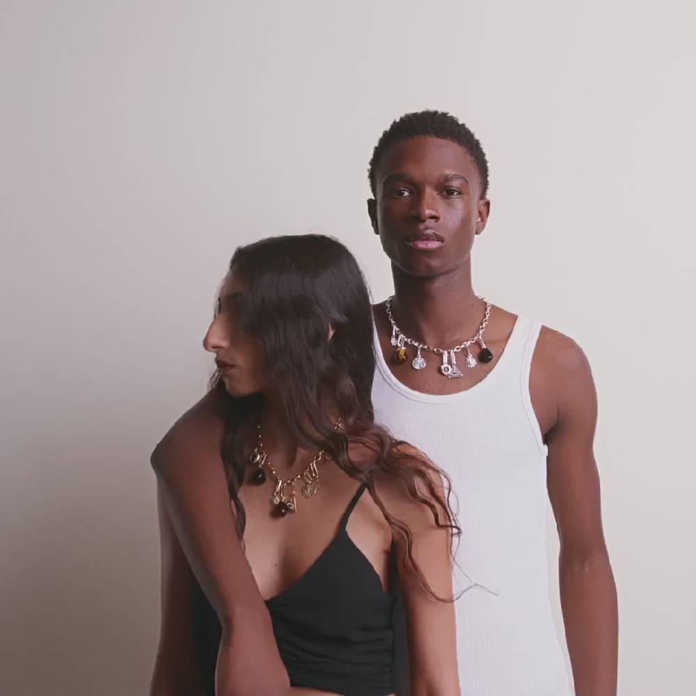 Pilgrim CHARM Tigerauge-Anhänger, Versilbert