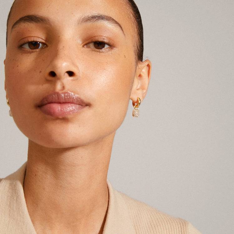 Pilgrim CINDY Recycelte Kristall-Creolen Vergoldet