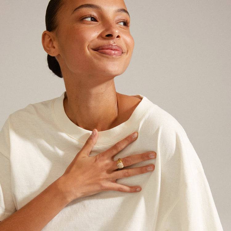 Pilgrim CINDY Recycelter Kristallring Vergoldet