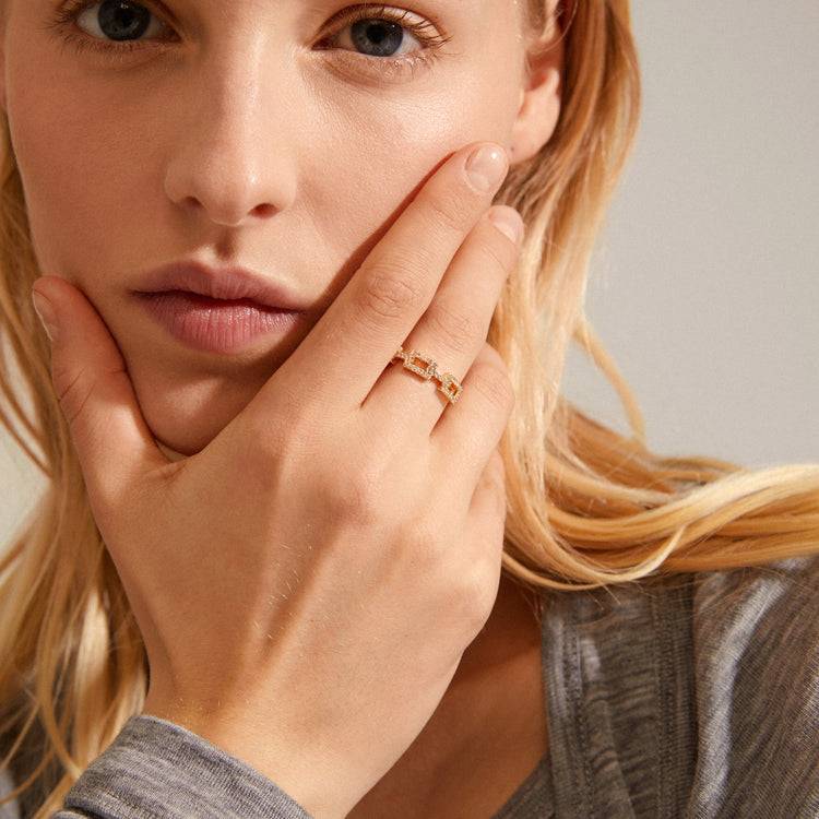 Pilgrim COBY Recycelter Kristallring Vergoldet