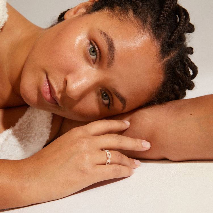 Pilgrim COBY Recycelter Kristallring Versilbert