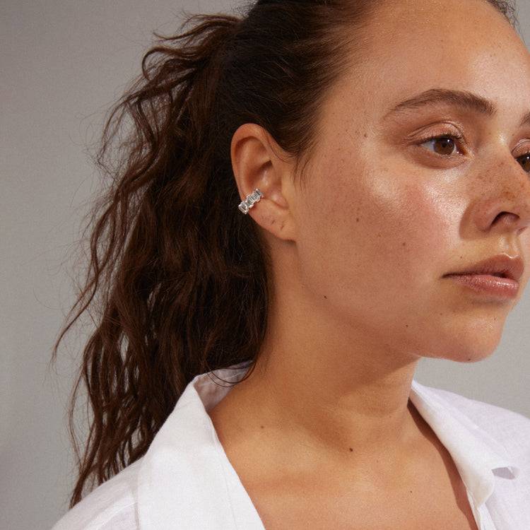 Pilgrim CREATE Recycelter Ohrclip, Versilbert