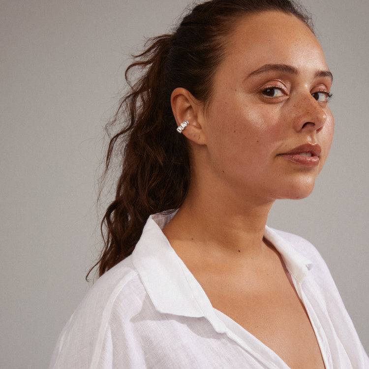 Pilgrim CREATE Recycelter Ohrclip, Versilbert