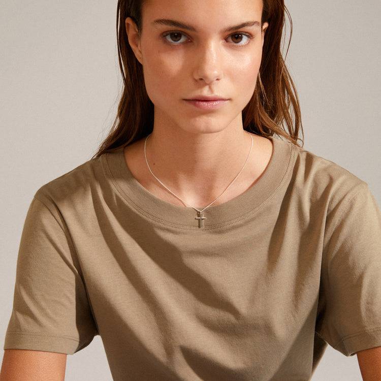 Pilgrim DAISY Recycelte Kreuz-Halskette Versilbert