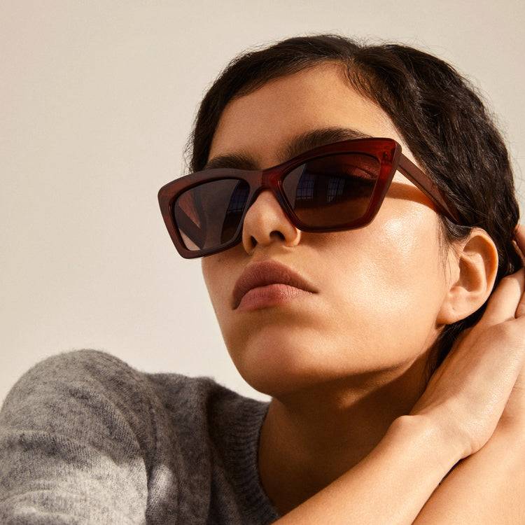 Pilgrim DAKOTA Eckige Cat-Eye-Sonnenbrille Braun